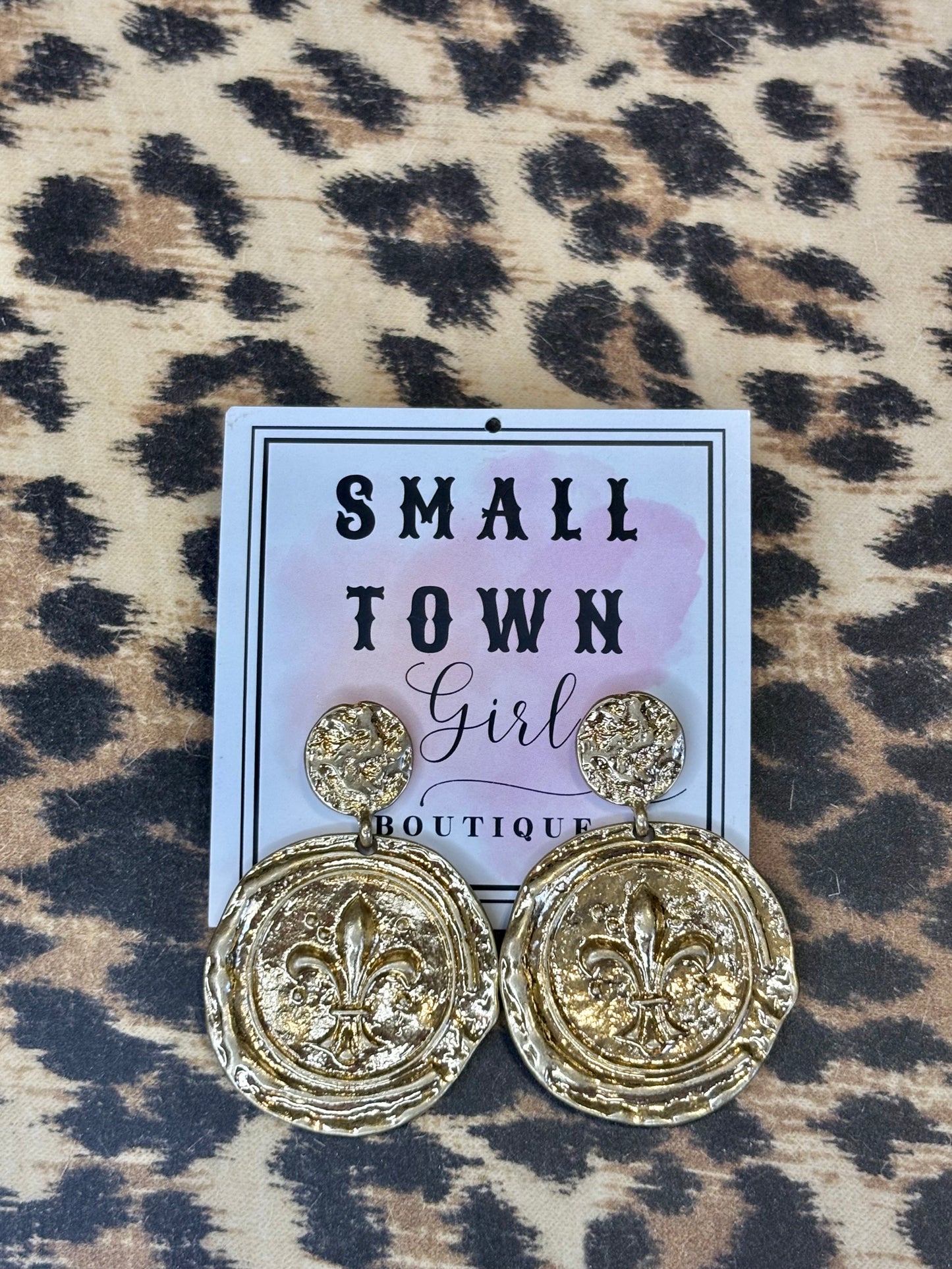 Gold Stamped Earrings