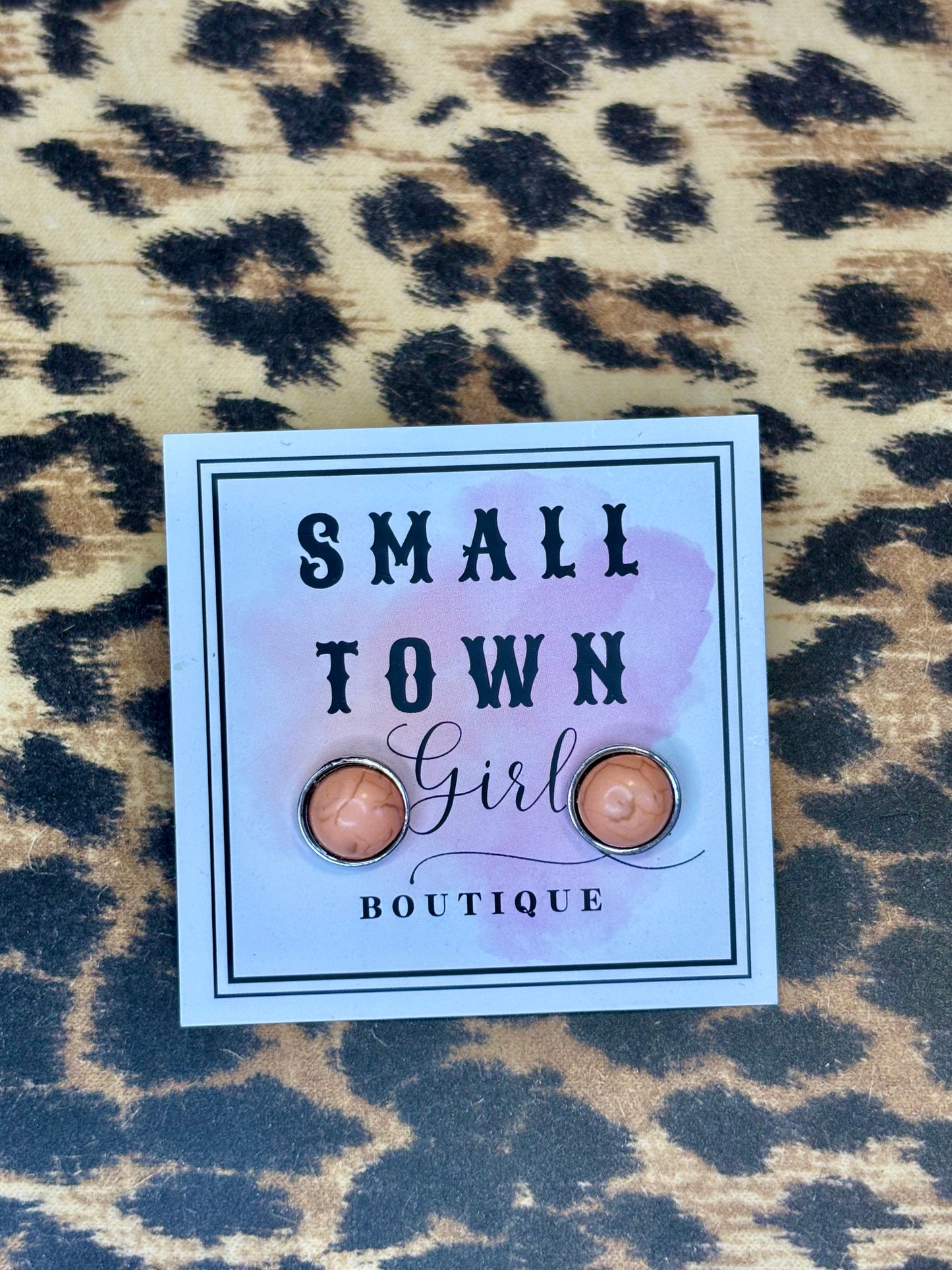 Coral Stud Earrings