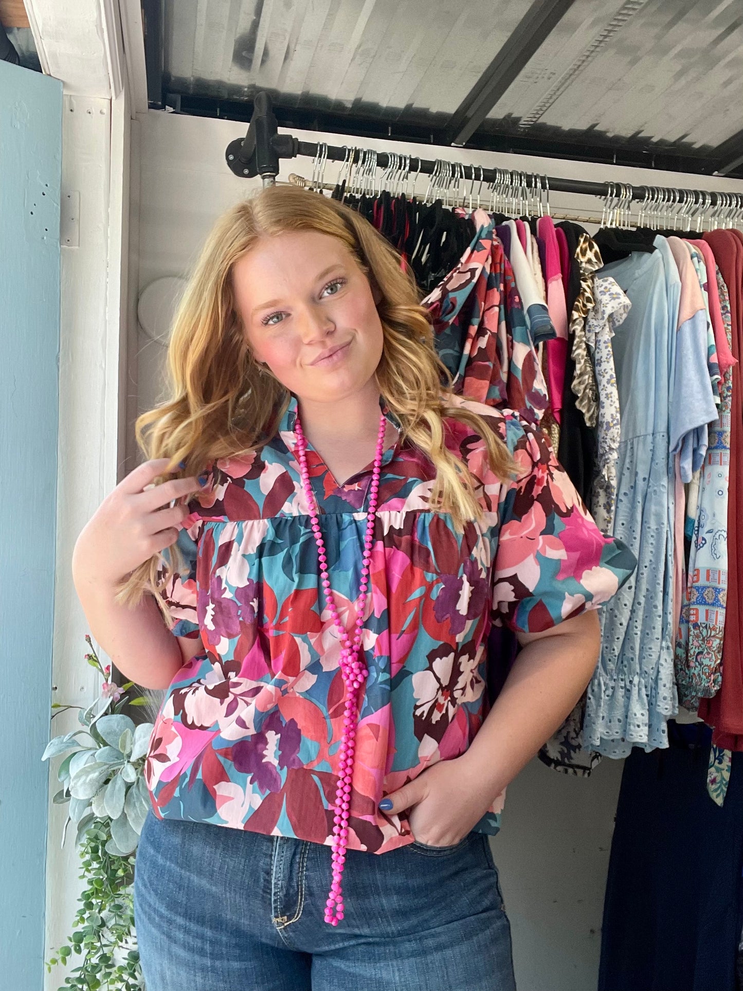 Pink Babe Floral Top