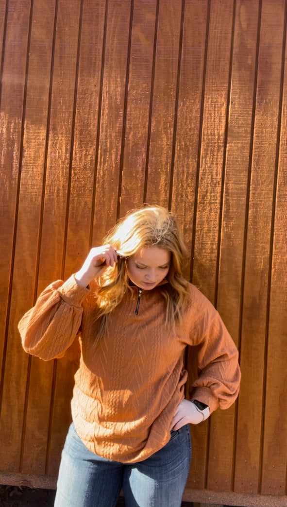 Orange Sweater Zip-up