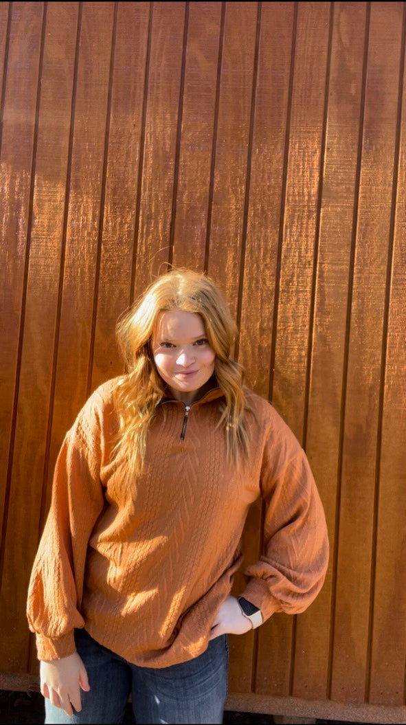 Orange Sweater Zip-up