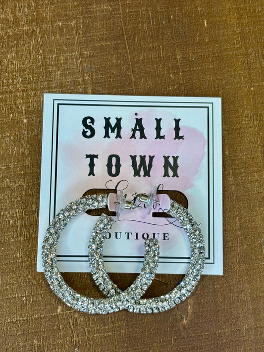 Rhinestone Hoop Earrings
