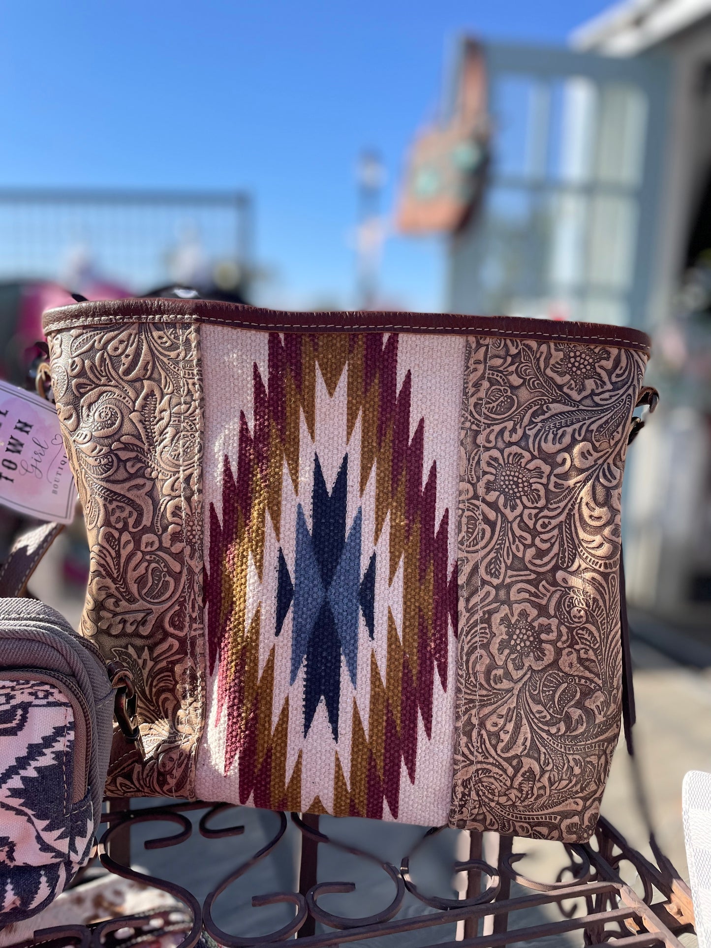 Aztec & Tooled Leather Purse