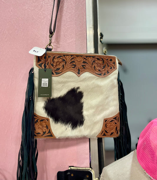 Cowhide & Tooled Purse