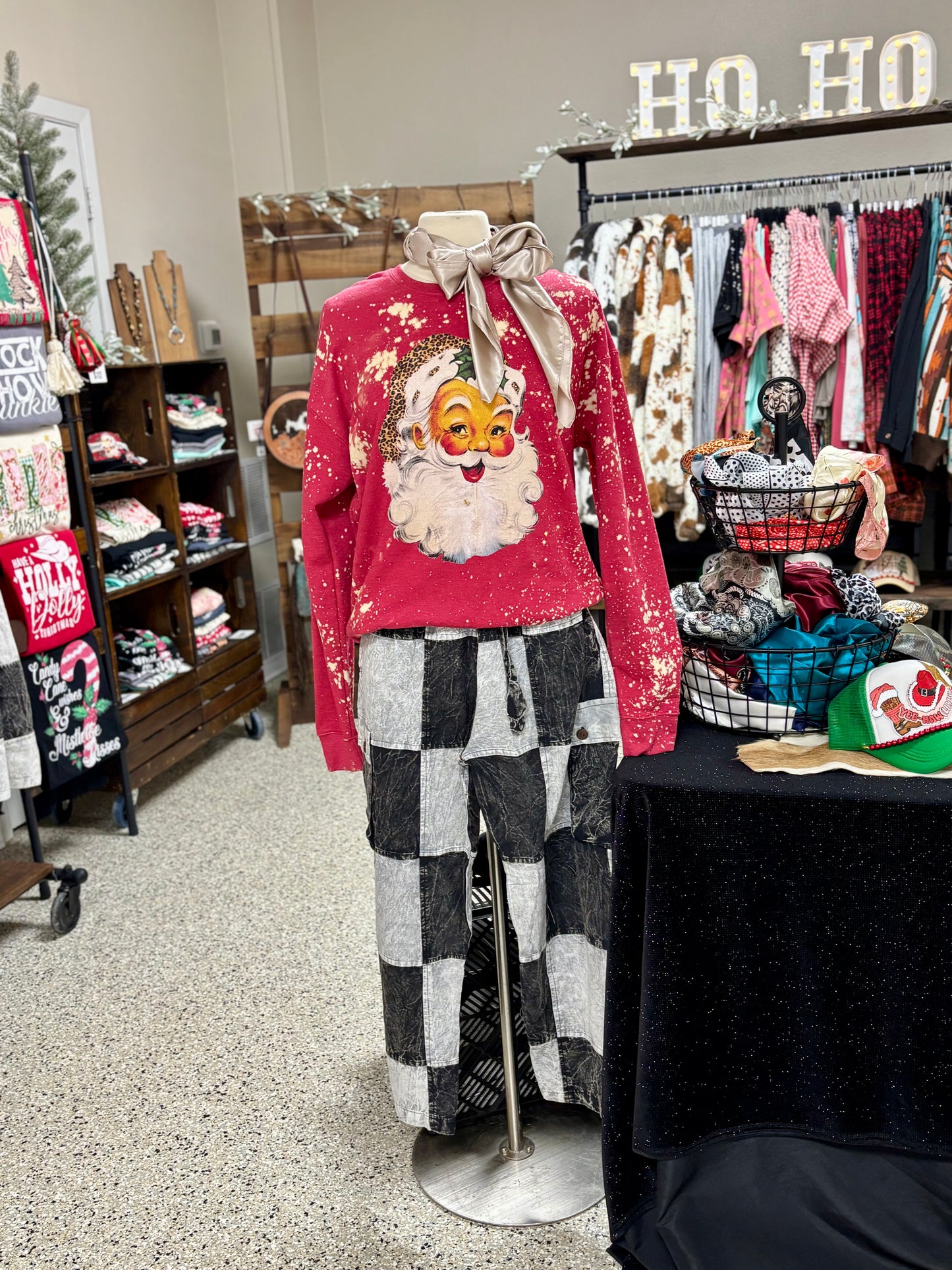 Checkered Wide Leg Pants