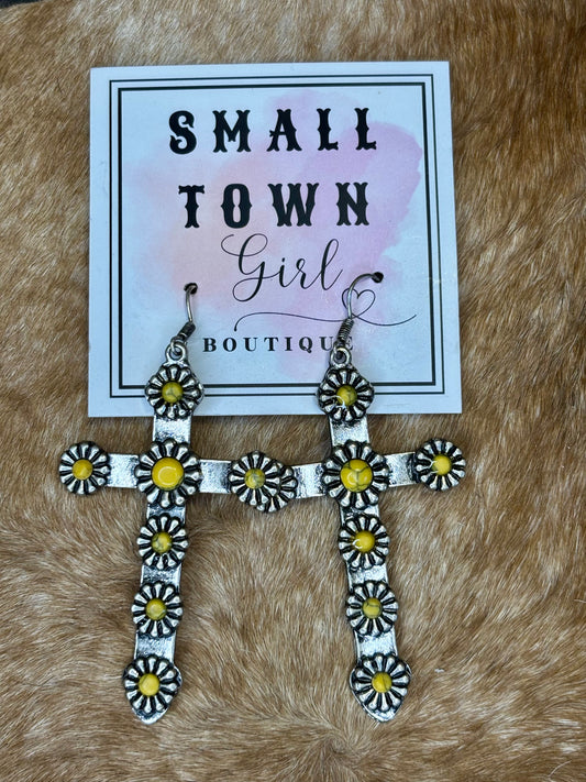 Metal Cross Earrings