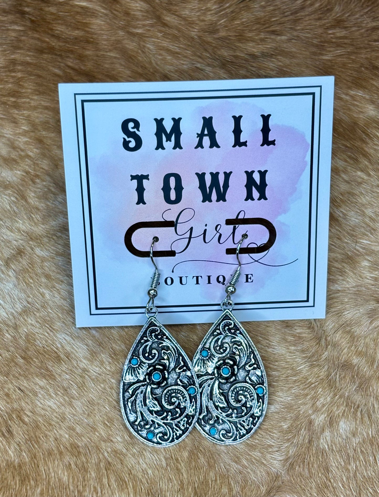 Tooled Metal Earrings