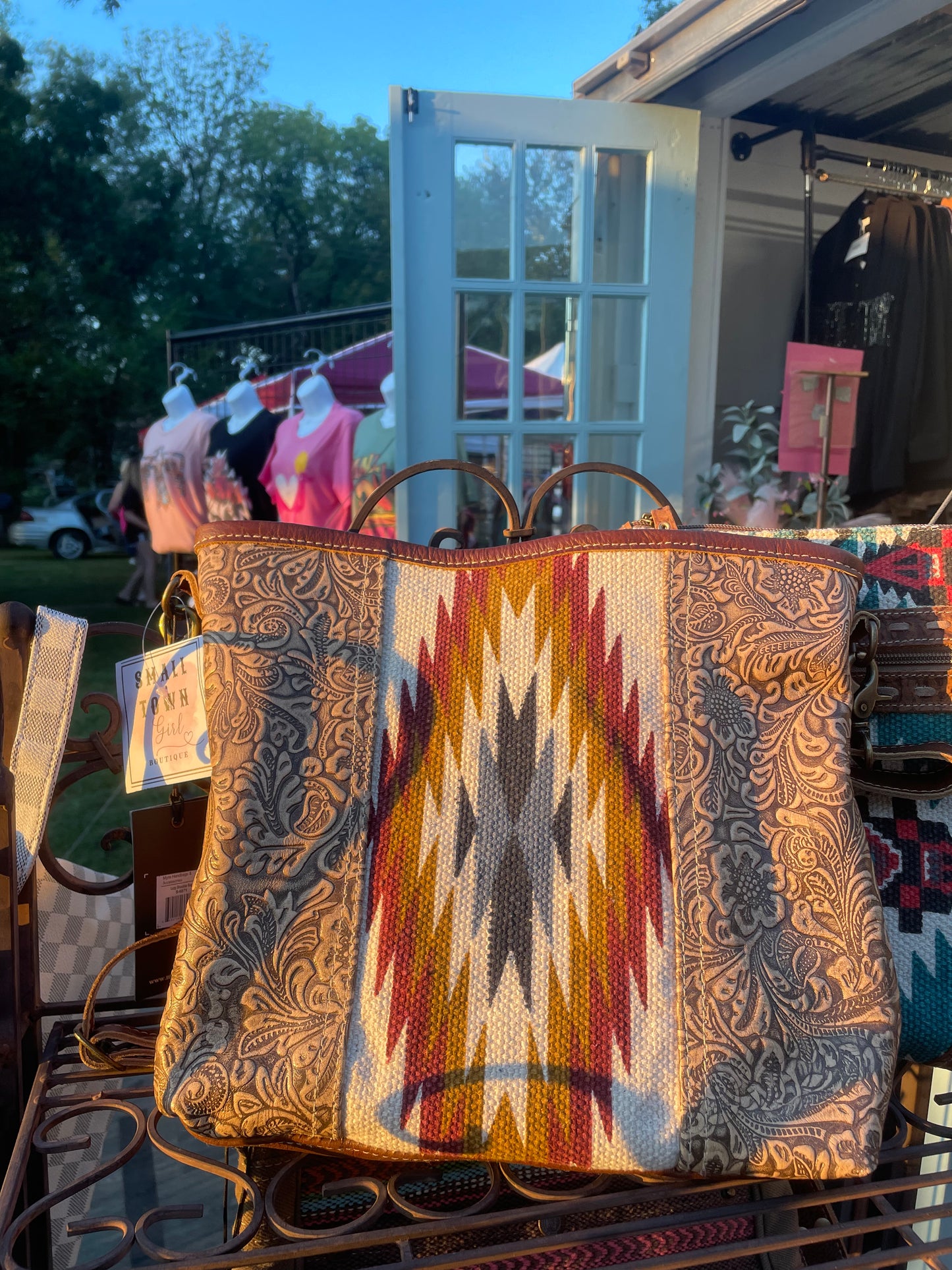 Aztec & Tooled Leather Purse