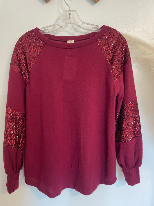 SALE | Sequin Sleeve Top | SMALL