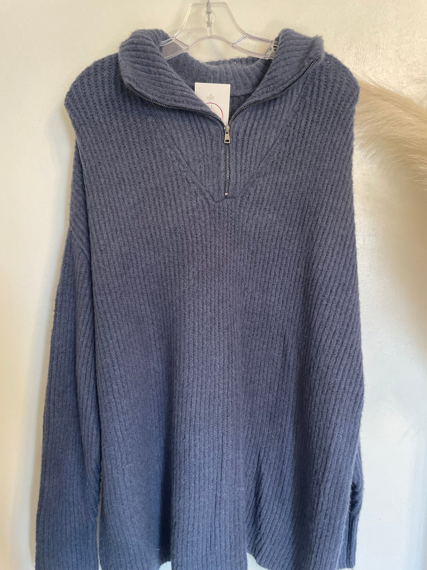 SALE | Blue Zip Up Sweater | 2XL