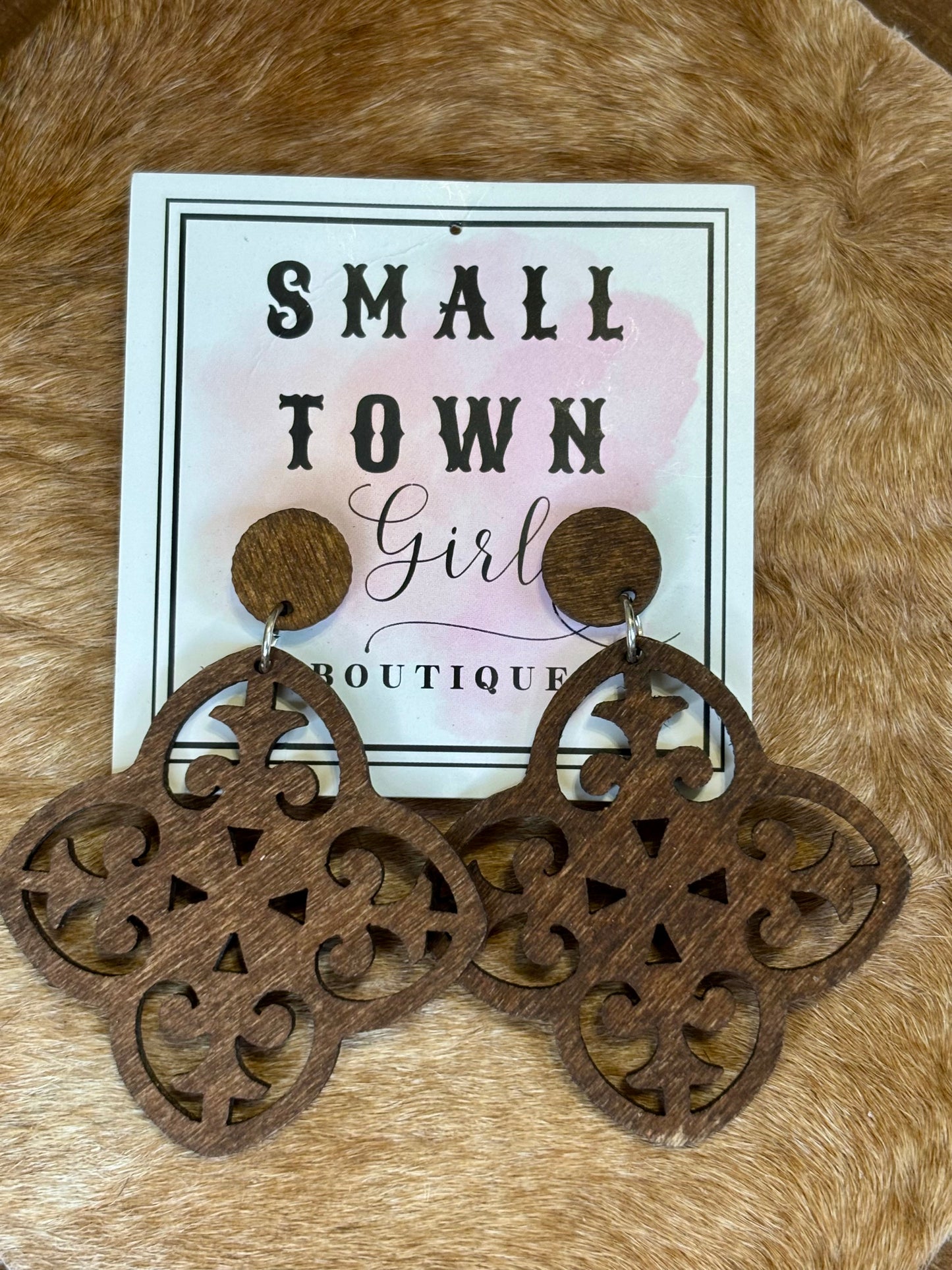 Wooden Brown Earrings