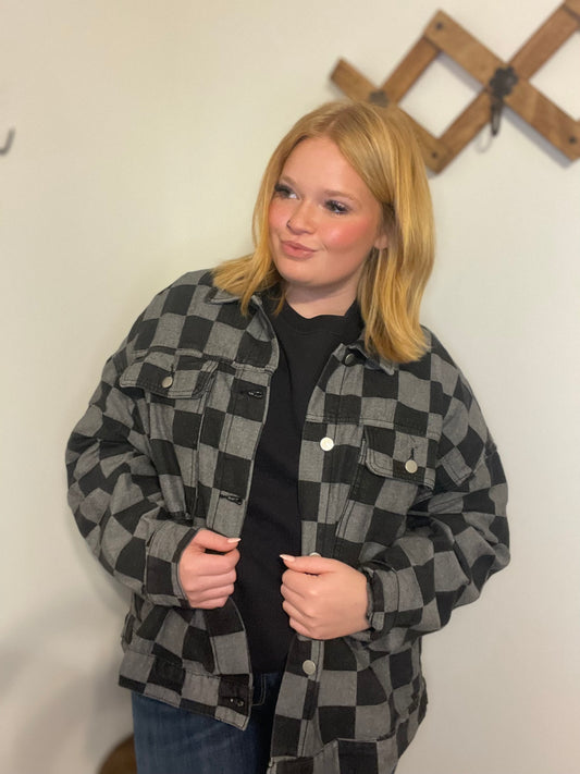 Black Checkered Shacket