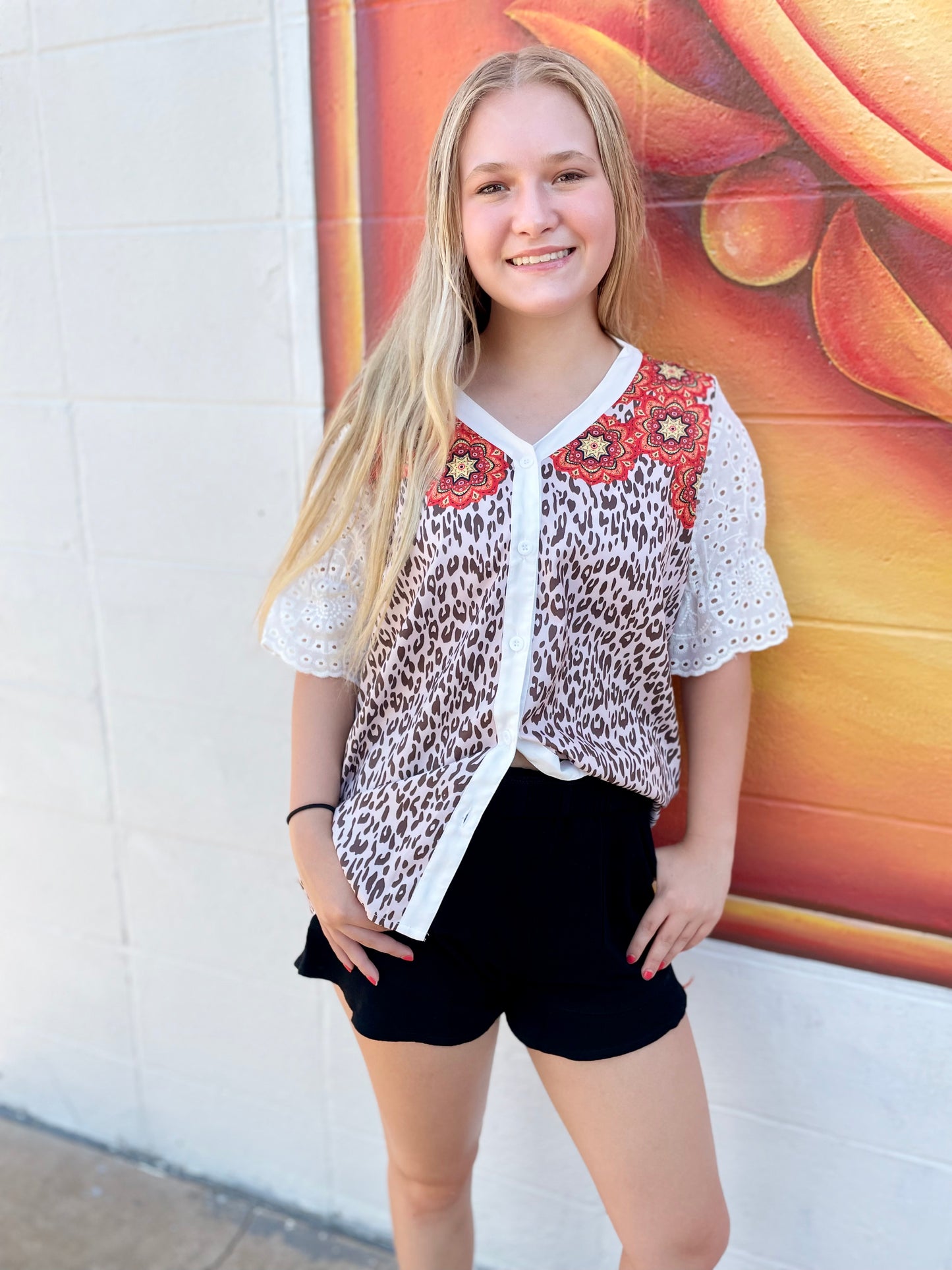 Leopard Button up Top