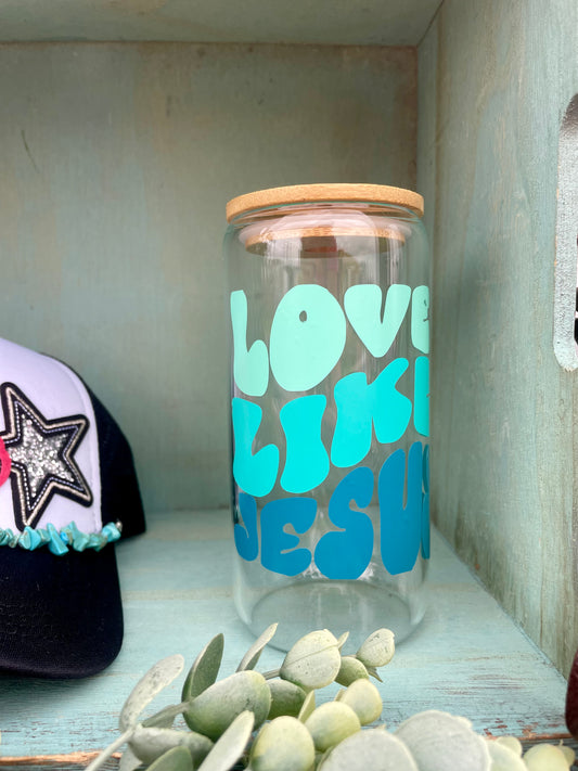 Love Like Jesus Glass Tumbler