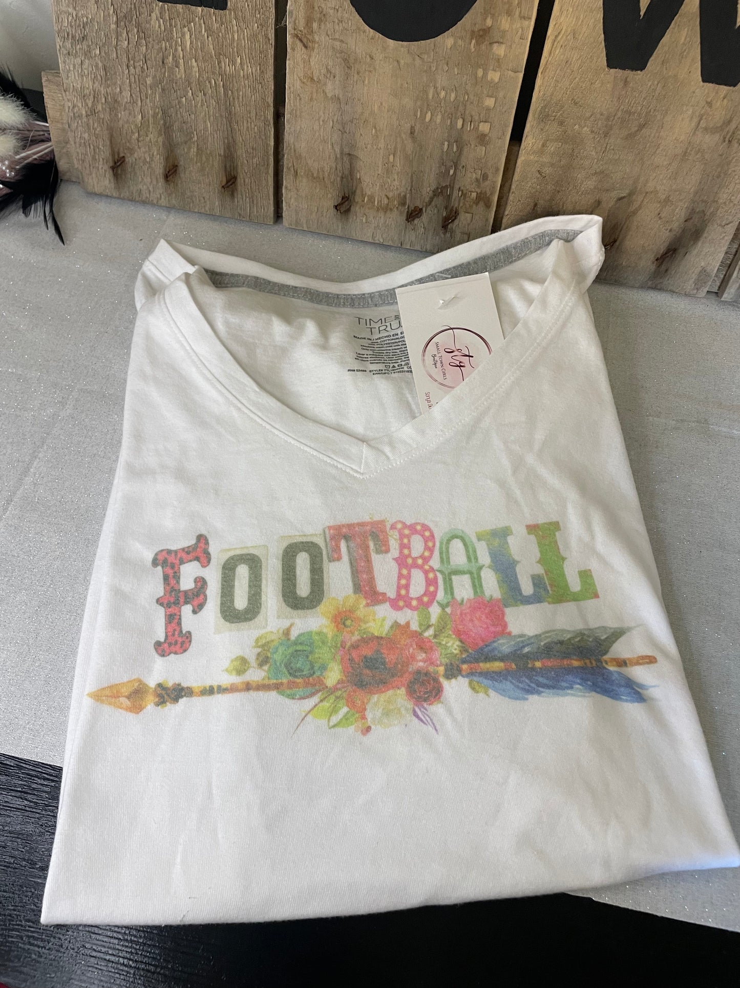 Football V-Neck Tee