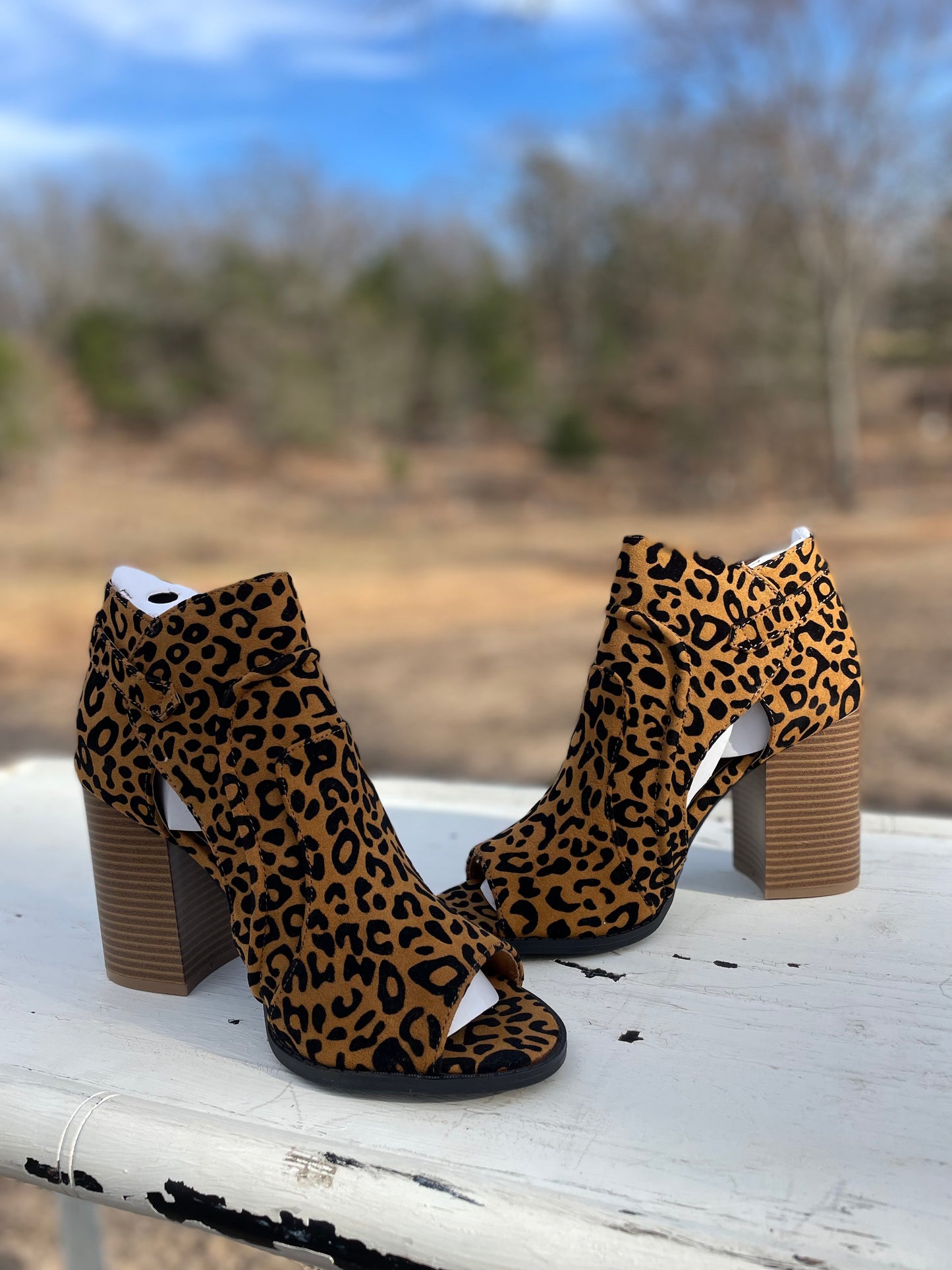 Camel Leopard Booties