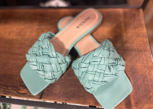 Teal Braided Sandals