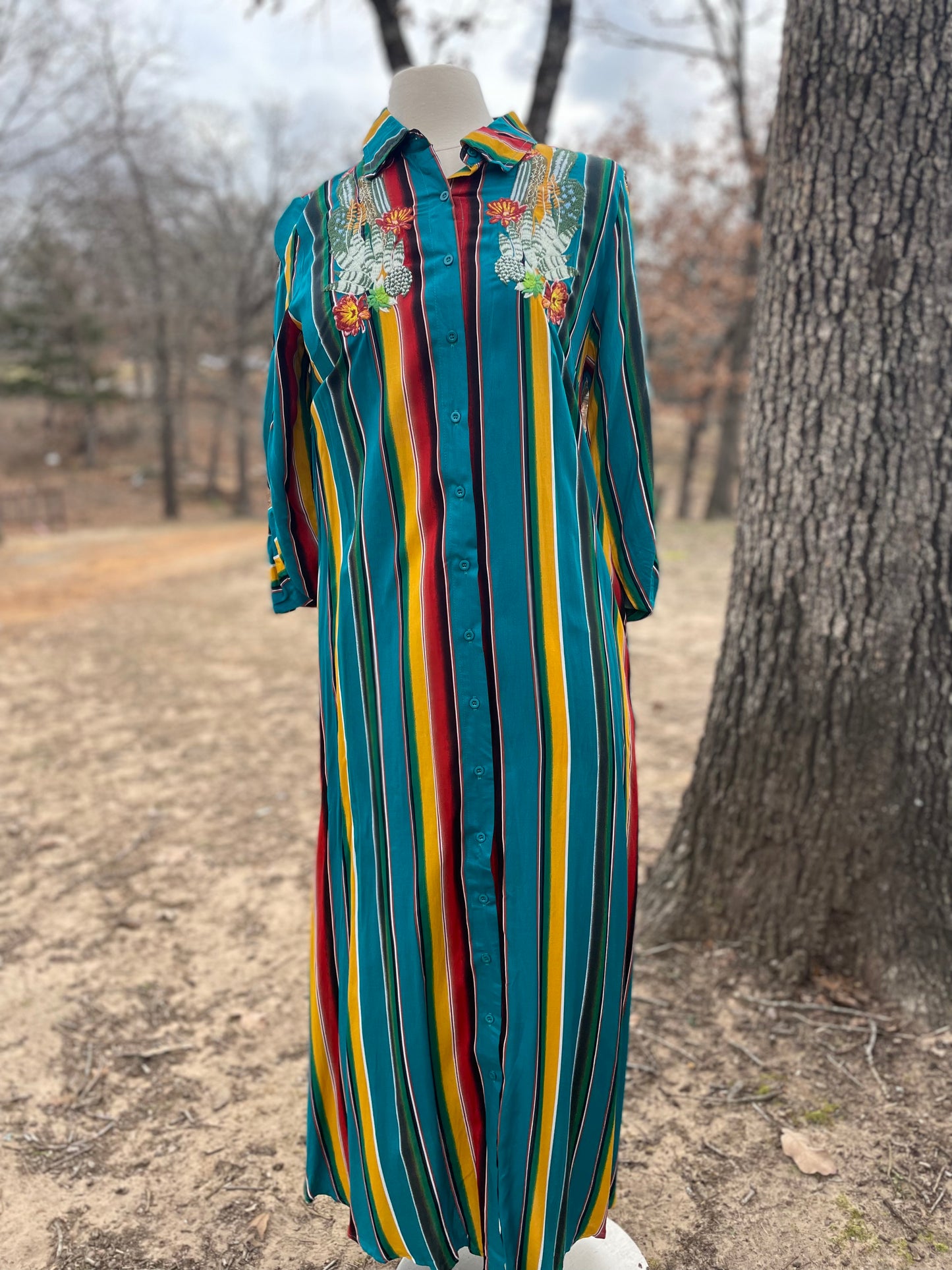 Embroidered Cactus Dress