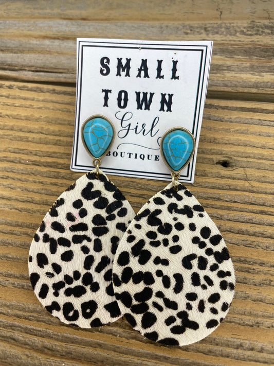 Cheetah Teardrop Earrings