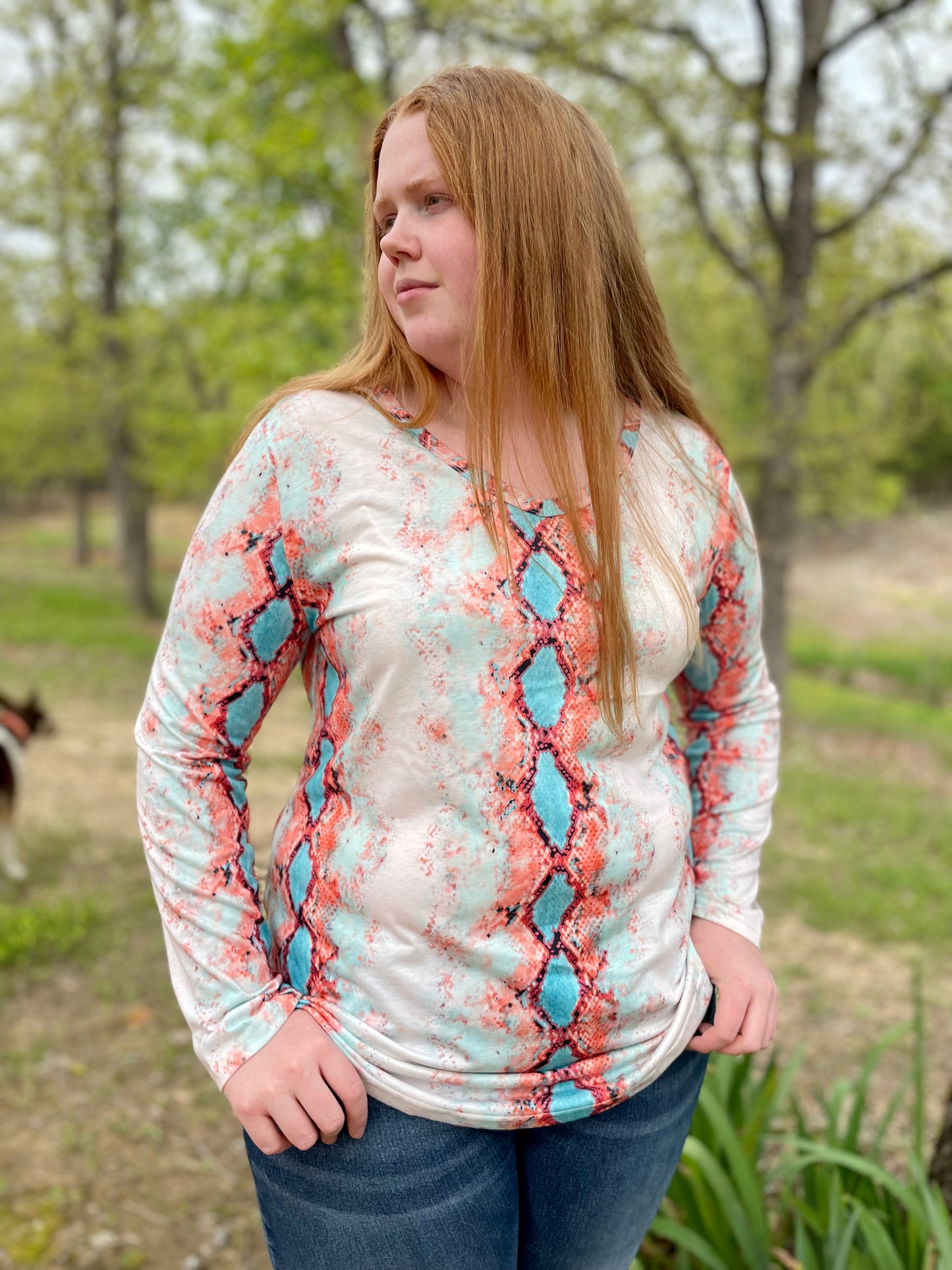 Coral Snake Print Long Sleeve