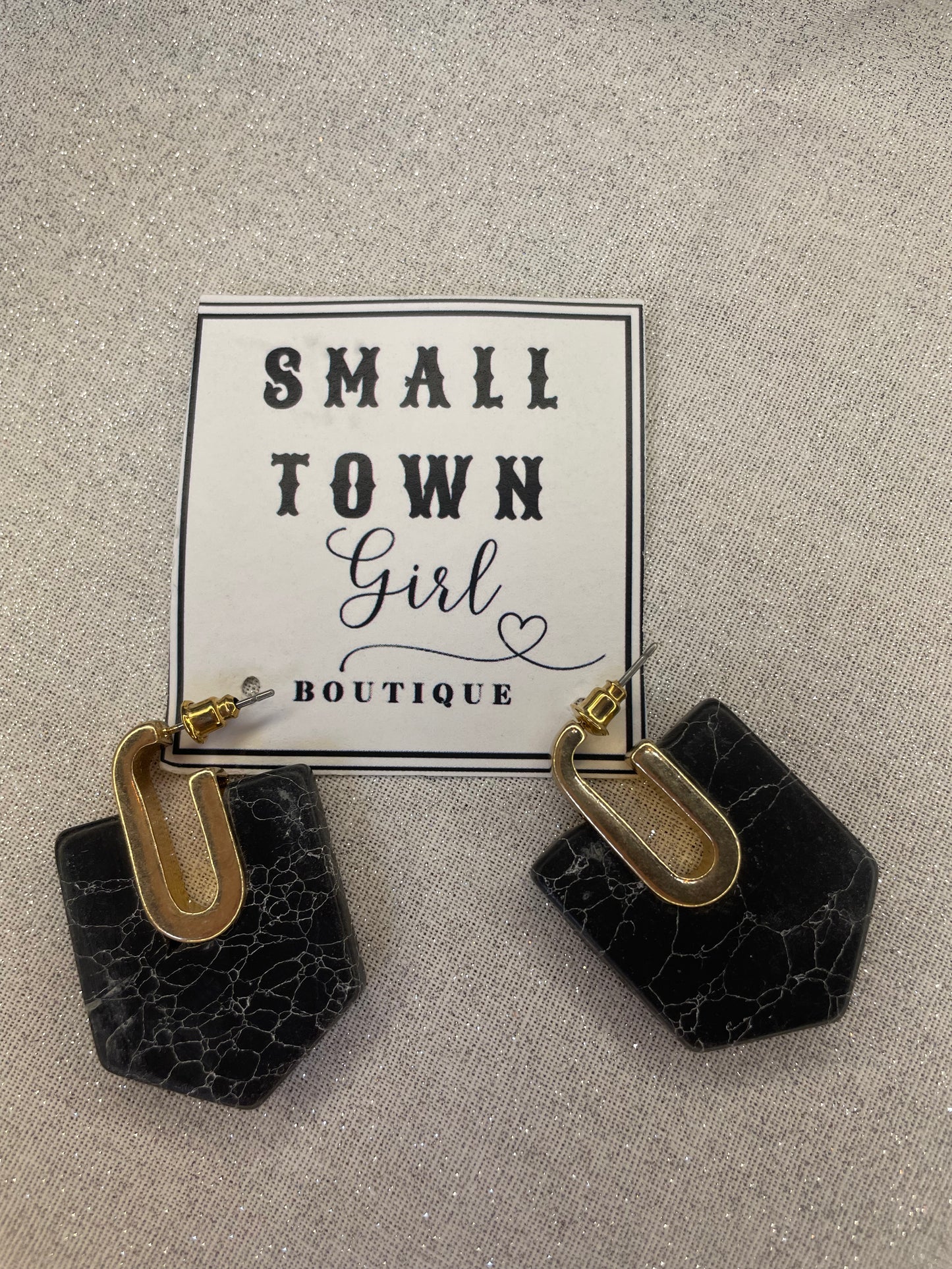 Black Granite Earrings