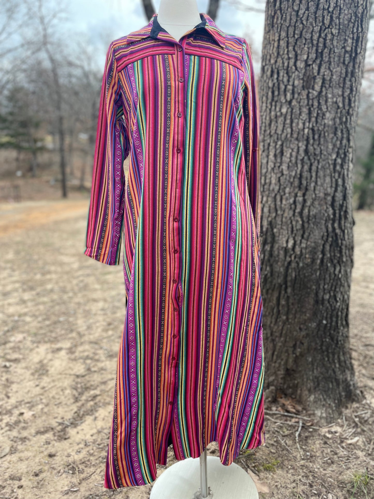 Stripe embroidered Dress