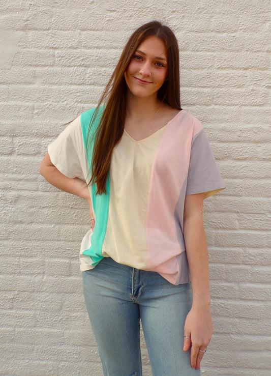 Pastel Color Block Top