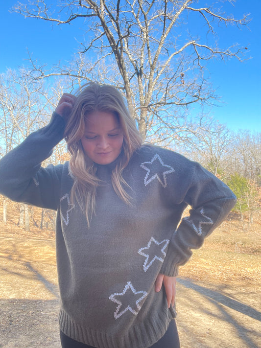 Olive star sweater